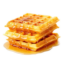 Freshly Cooked Waffle Soaked In Honey