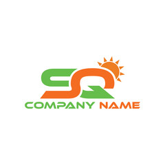 Poster - Modern Initial logo 2 letters colorful simple SG, 
SG letter logo and sun combine logo