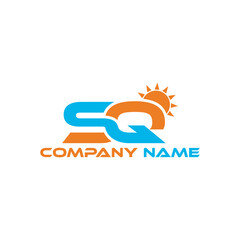 Poster - Modern Initial logo 2 letters colorful simple SG, 
SG letter logo and sun combine logo