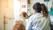 © ThisDesign - veterinarian examining a pet in a clinic generative ai