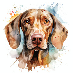 Wall Mural - Colorful Pet Painting Featuring a White Backdrop
