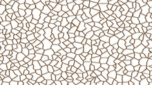 Seamless Brown And White Broken Marble Mosaic Tiles Background Texture. Luxury Cracked Ceramic Cottagecore Cobblestone Path, Wall, Floor Or Wallpaper Tileable Pattern. High Resolution 3D Rendering.