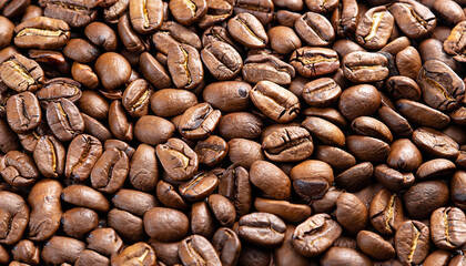 Wall Mural - Roasted Coffee Beans background texture.