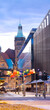 Chemnitz city center in a look at Am Rathaus Alley with the City Hall in the background. Used Adobe's Photoshop Generative Fill to find a more attractive sky, the rest is my original image.