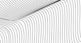Fototapeta Fototapety przestrzenne i panoramiczne - black and white background minimal lines abstract futuristic tech background. Abstract wave element for design. Digital frequency Stylized line art background.
