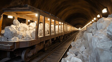Salt Mine Train Carrying Loads Of Salt 