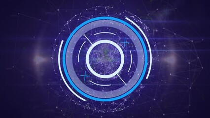 Animation of scope scanning data processing over dark background