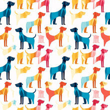 Seamless Pattern Drawing Of Cute Dog For Background