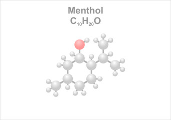 Wall Mural - Menthol. Simplified scheme of the molecule. Trigger for cold-sensitive receptors.