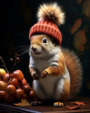 Cute squirrel in the hat 