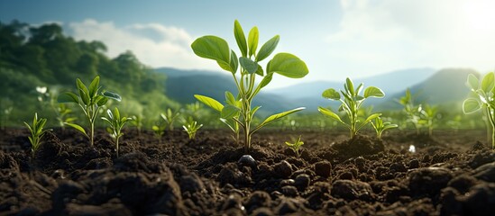 Canvas Print - Agriculture: Cultivating plants with available space, promoting plant growth and starting anew,