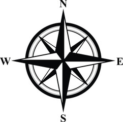 compass icon png. basic compass rose. black compass rose isolated on white background. modern compas