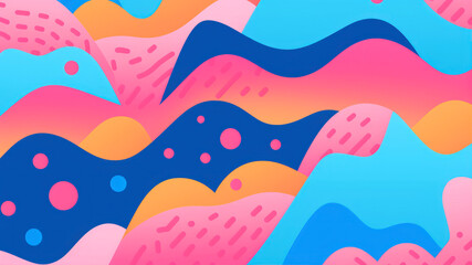 Poster - Creative Risograph aesthetic style pattern, grainy color fades, flat vector