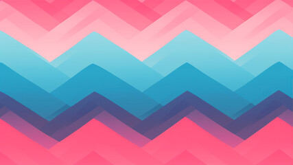 Poster - Geometric colorful background with zigzag pattern. Vector illustration. Creative Risograph aesthetic style pattern, grainy color fades, flat vector