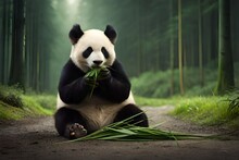 Giant Panda Eating Bamboo