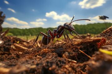 Wall Mural - ant on the field