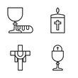 Editable Set Icon of Eucharistic liturgy Catholic, Vector illustration isolated on white background. using for Presentation, website or mobile app