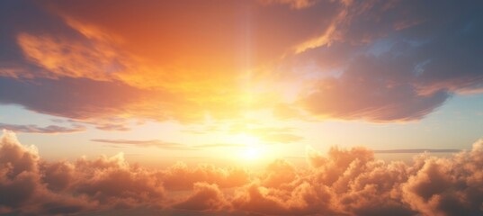 Wall Mural - celestial world concept:sunset sunrise with clouds, generative ai