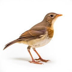 Sticker - Bicknells thrush bird isolated on white. Generative AI