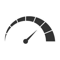 Poster - Vector illustration of speedometer icon in dark color and transparent background(png).