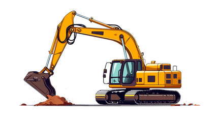 Canvas Print - Construction excavator drawing on white background vector