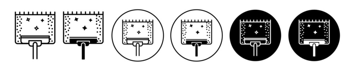 Sticker - Carpet cleaning icon set. rug cleaning vector symbol in black filled and outlined style.