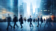 © Vittaya_25 - abstract motion blur image of business people crowd walking at corporate office in city downtown, blurred background, business center concept, Generative AI