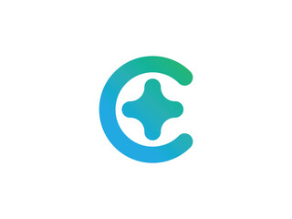 modern letter C medical circle logo design