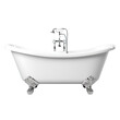 white backround vintage bathtub with clipping path.