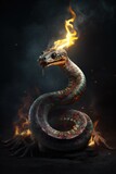 Flaming Snake, Poster Style Idea. Generative AI