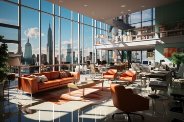 Aufkleber - Modern Office interior design style. Generative AI