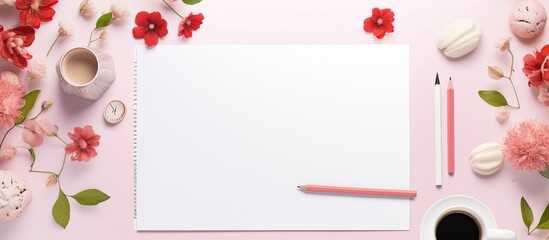 Fototapete - cute stationery with blank space for writing or drawing.