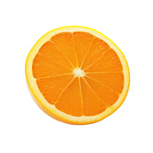 Half Of An Orange Fruit Isolated On A White Backround.