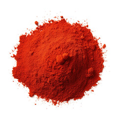 Wall Mural - Red paprika powder isolated on white backround, seen from above. Pile of red powder isolated on white.