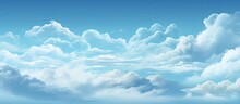 Background With Blue Sky, Clouds, And Space For Text.