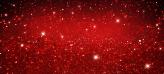 Shiny red bokeh backdrop with glowing lights, perfect for Christmas and New Year festivities. Concept of vibrant and joyful party atmosphere.