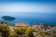 Dubrovnik medieval Old town and Lokrum island, adriatic sea