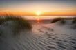 Sunset at the dune beach, Generative AI