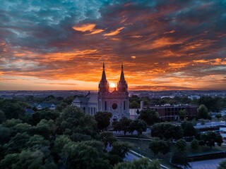 Poster - Sunset over an old Cathedral