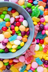 Sticker - Vibrant bowl of assorted jelly beans, each one a different color