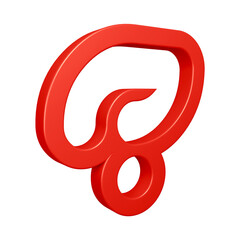 Poster - 3D question mark or icon design in red color