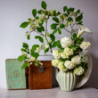 White Bouquet in Vintage Vase.
