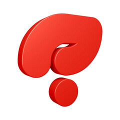 Poster - 3D question mark or icon design in red color