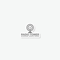 Sticker - Radio tower logo template sticker icon