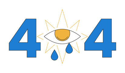 Poster - Esoteric magic evil eye crying tears error 404 flash message. Sacred geometry. Empty state ui design. Page not found popup cartoon image. Vector flat illustration concept on white background