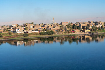 Wall Mural - Luxor city embankment of Nile river, Egypt