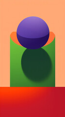 Poster - abstract background with circle and gradients in red, green and blue