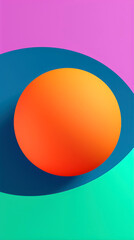 Poster - Abstract 3d illustration of an orange on a colorful background.