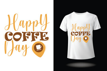 Free vector trendy coffee t-shirt design, vintage typography and lettering art, retro slogan