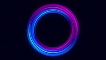 Blue And Purple Glowing Circle.energy Hole,vortex Flow.glow Portal,circle Rotation.blue And Purple Background.neon Lights.